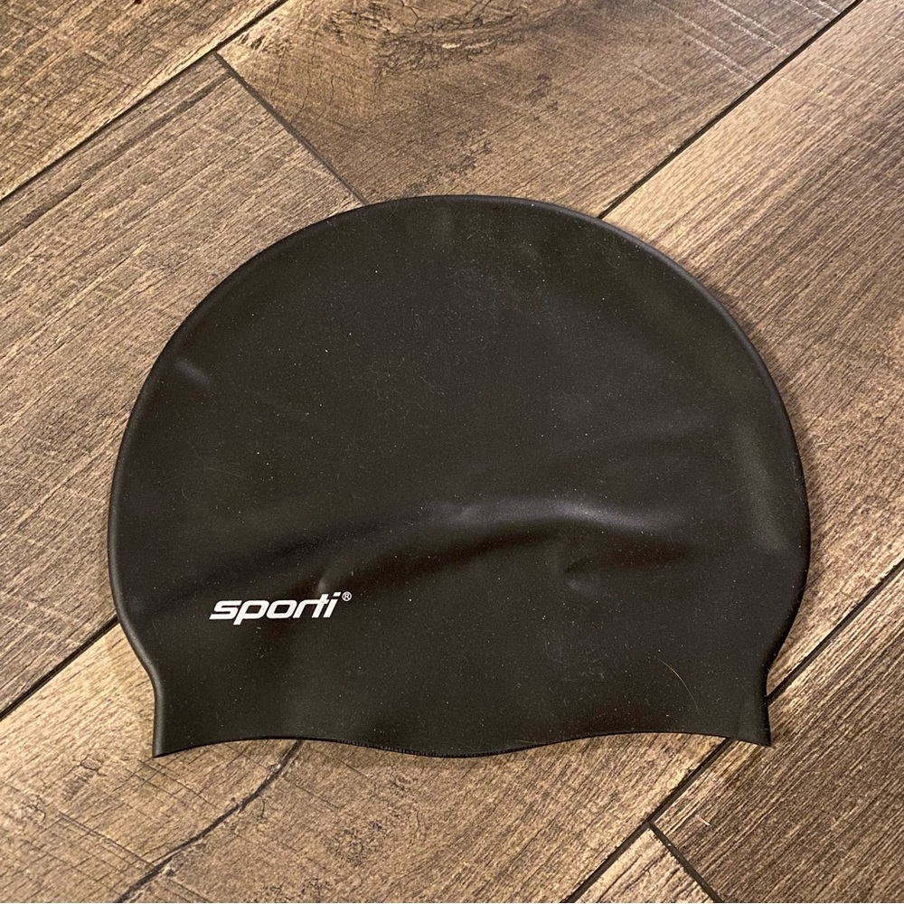 NWOT || sporti || Black Silicon Swim Cap - Picture 1 of 1